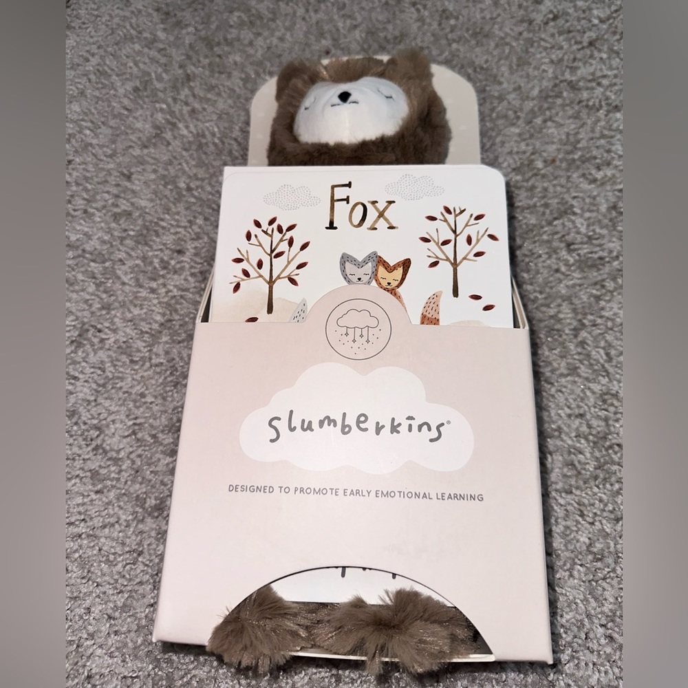 Slumberkins Brown Fox Full Stuffed Midi Bundle Book Card NEW 14”